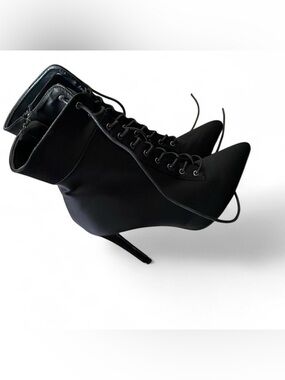Lace up black boots